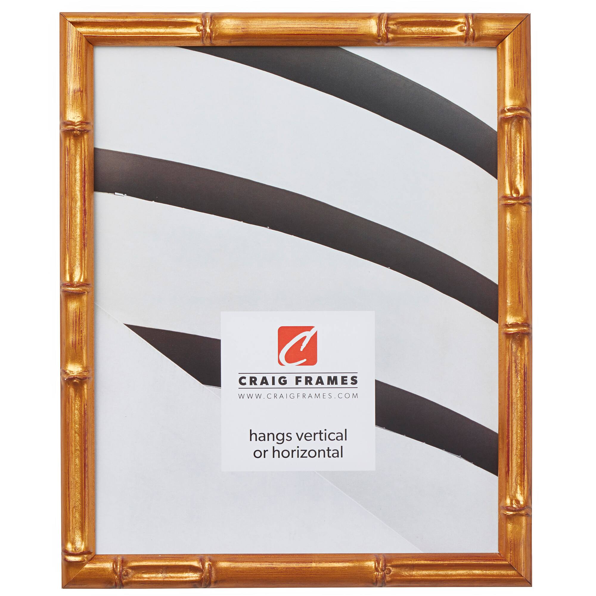 Craig Frames Vintage Bamboo Brushed Gold Picture Frame